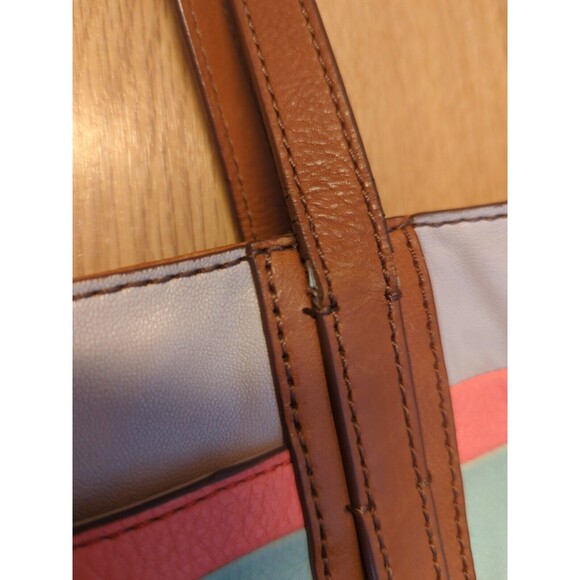 Fossil Emma Tote Shoulder Bag Multicolor Patchwork Leather Large - Picture 12 of 14